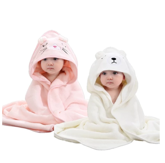 Buy 1 Take 1 2PCS Hooded Baby Blanket Baby Bath Towel Baby Towel Swaddle Kulambo Pranela SET19