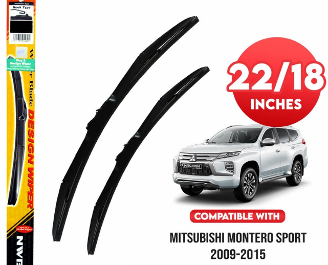 NWB Design Wiper Blade Set, Banana Type NU-022L 22' ' And NU-018L 18' ' Set of 2pcs Car Wiper