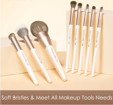 FOCALLURE 8Pcs Makeup Brush Set Multi Function Eyeshadow Brush Angled Brow Brush Precision Brush Eye Makeup Professional Makeup
