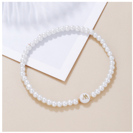 26 Letter Pearl Bracelet for Women Men Fashion Handmade Elastic Friendship Wristband Gift Jewelry