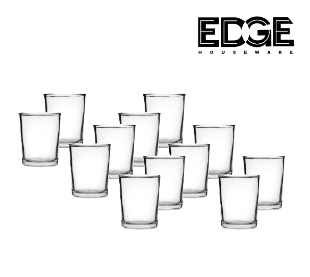 Edge Set of 12 - 3 Ounce Whisky Shot Glasses 3 oz Mini Glass Cups For liqueur Double Side