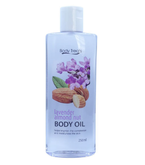 BODY TREATS Body Oil Lavender Almond Nut 250ML