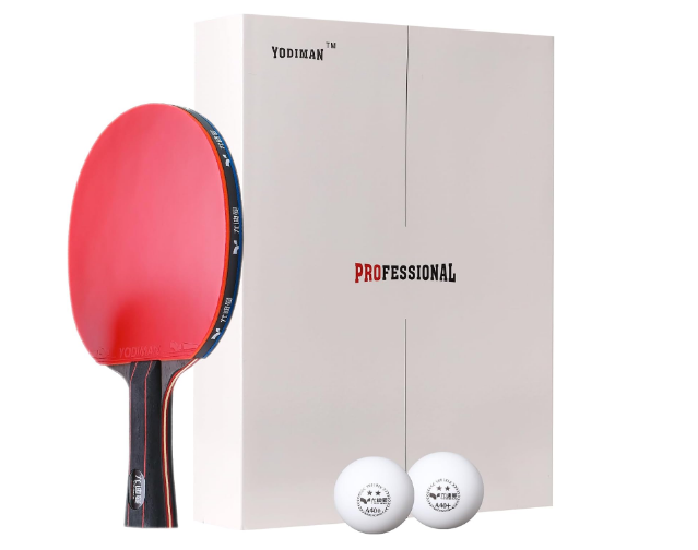 Ping Pong Paddle Professional Racket - Table Tennis Racket with Carrying Case -Best Table Tennis Paddle (Blue)