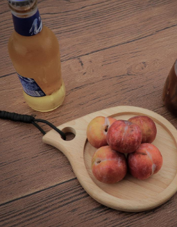 Rubber Wood Chopping Board For Outdoor Camping Wood Food Plate Wooden Pizza Sushi Bread Whole