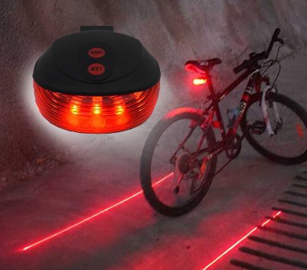 Bicycle LED Taillight Safety Warning Light 5 LED+2 Laser Night Mountain Bike Rear Light Tail Light Lamp Bycicle Light