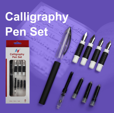 SeamiArt Calligraphy Pen Set With 1 Pc. Pen Holder And 4 Pcs. Pen Nibs And 3 Pcs. Ink Sac And 1 Pc. Rocker Blotter