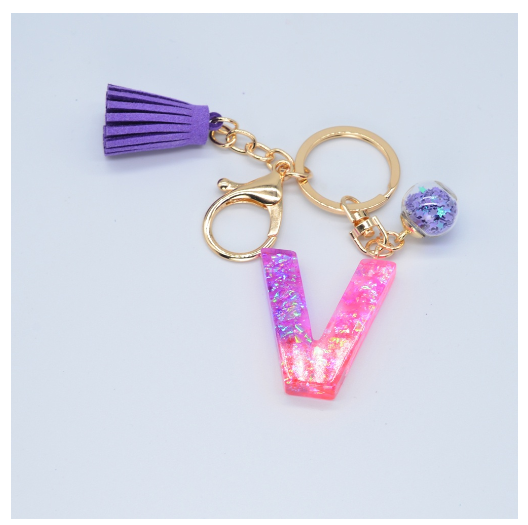 Cute Creative 26 Letter Alphabet Crystal Glitter Resin Keychain Women Tassels Keyring Car Key Holder Bag Charms Accessories V