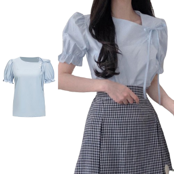 Lovito Women Casual Plain Lace Up Asymmetrical Blouse L80ED076