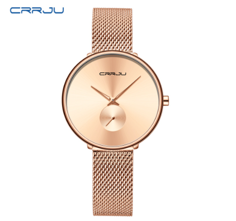 CRRJU Women's Watch Top Luxury Brand Fashion Business Analog Quartz Stainless Steel Waterproof 2165 X ROSEGOLD