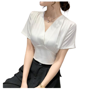 Lovito Women Elegant Plain Structure Line Pleated Blouse LNL43009