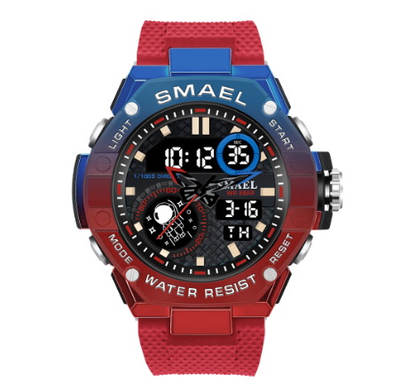 Polychrome Alloy Quartz Watch For Men SMAEL 8068 Brand Fashion Sports Dual Display Wristwatches Outdoor Waterproof Military Digitals M3
