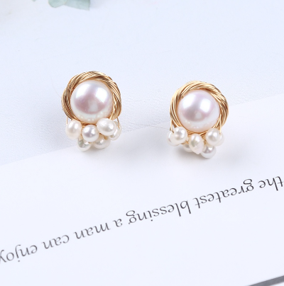 Fashion jewelry natural freshwater pearl earrings for women