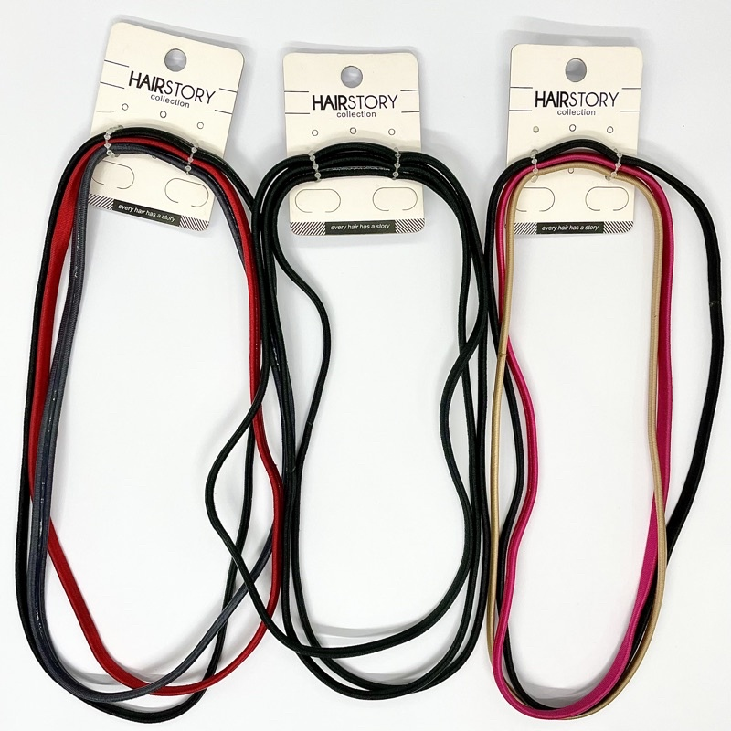 HAIRSTORY Non-Slip Grip Thin Elastic Headband (Pack Of 3 Pcs)