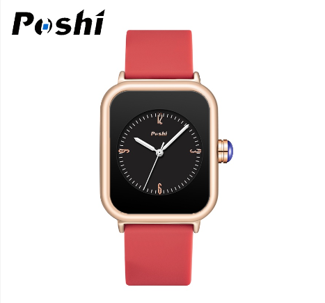 POSHI New Women Watch fashion Elegant square women's waterproof quartz watch Ladies Casual Wrist Watch RED