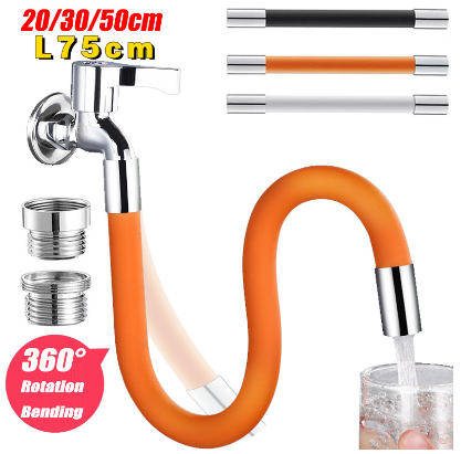 Adjustable Faucet Extension Hose Rotatable Bending Water Faucet Tube Pipe Hose Extender Adapter