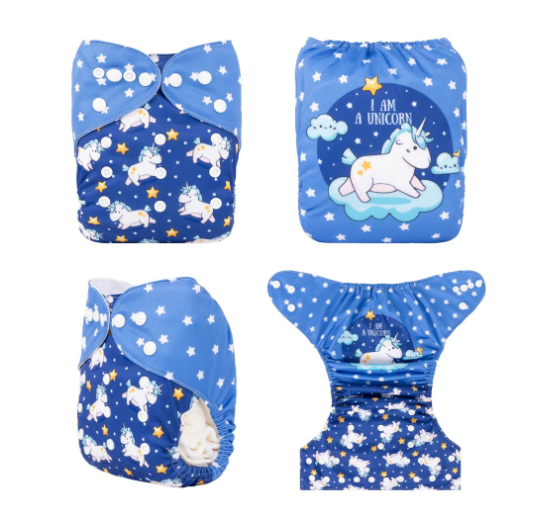 Alva Baby Cloth Diapers Washable Reusable Real Cloth Pocket Nappy Diaper Only No Insert For 3-15kg 6.6-33.1Ibs Baby And Newborn D8