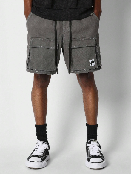 SUMWON Men Denim Cargo Shorts
