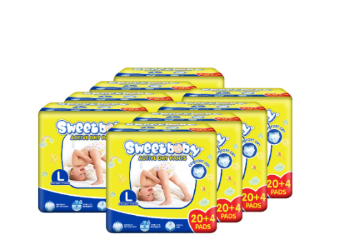 SWEETBABY ACTIVE DRY PANTS LARGE 20+4 x 8 PACKS
