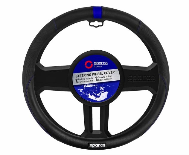 Sparco Corsa Steering Wheel Cover SPS124 (Black With Blue)