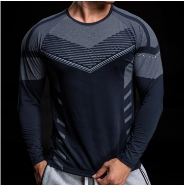 New Long Sleeve Sport Shirt Male Quick Dry Fitness Training Running Bodybuilding Gym Man T-shirt Sportswear Men