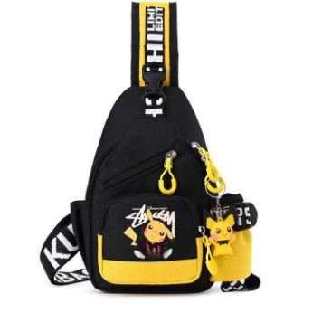 Pokemon Shoulder Bag Sling Chest Bag Canvas Sports Pikachu Teen Crossbody Handbag Chest Bag Belt Waist Bag