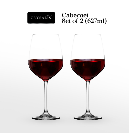 CRYSALIS Cabernet Red Wine Glass 627ml | 22oz [Set of 2] Beverage Drinking Glass Bar Essentials