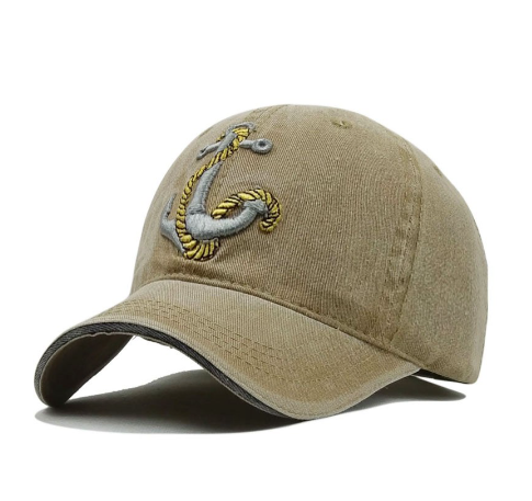 Embroidery Anchor Baseball Cap Women Men Vintage Casual Trucker Dad Cap Adjustable Sun Hat