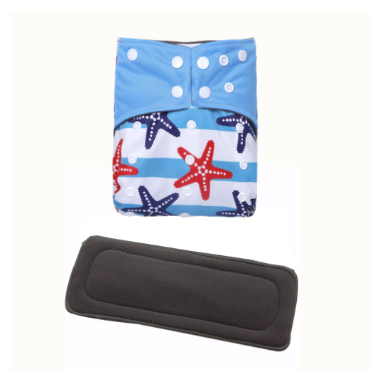 Cloth Diaper 1 Set With Bamboo Charcoal Inserts In Stocks D3